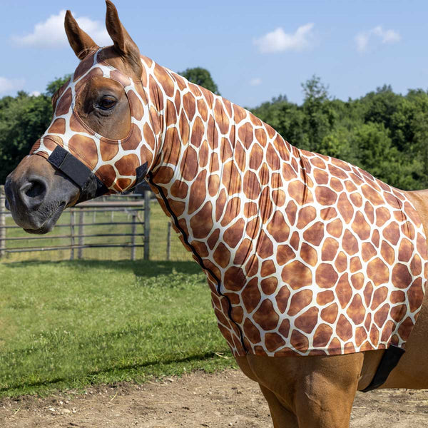 Lycra Hood with Full Separating Zipper Giraffe Print